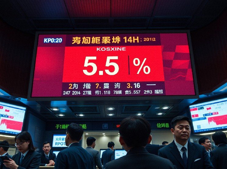 Kospi Plunges Over 5%, Triggering Sell-Side Sidecar for First Time in Months