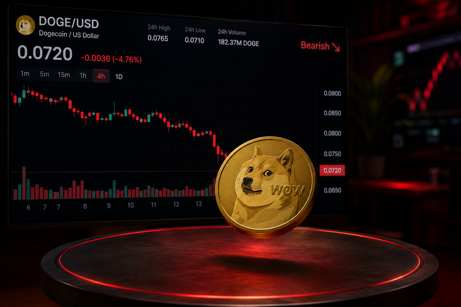 Dogecoin price falls for a third day as $0.07 support starts to crack