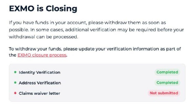 EXMO Pulls the Plug: Sanctioned Crypto Exchange Winds Down, Leaves Users Holding IOU Tokens