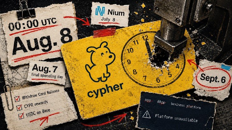 If you use a Cypher or Osmosis card, your spending dies tonight and unbacked wallets could go with it