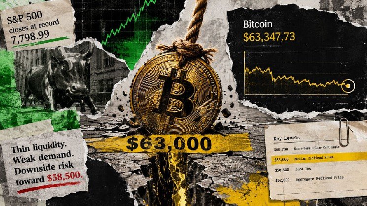 Bitcoin’s stall around $63,000 exposes how weak its buyers have become amid record high S&P 500