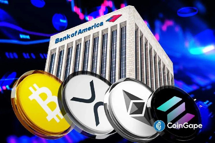Bank of America (BofA) Boosts Bitcoin, ETH & XRP ETFs, Cuts MSTR Stock Holdings by 70%