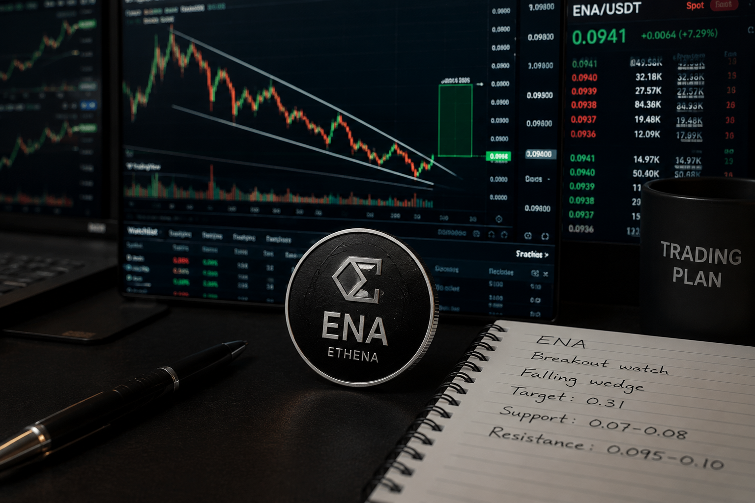 How high can ENA go after breaking above $0.12 on heavy volume?