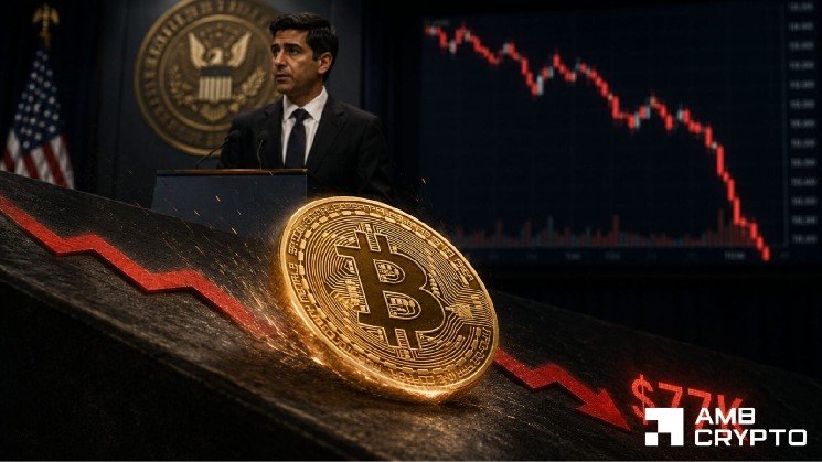 Bitcoin drops after Warsh speech as hike odds hit 57% – Can BTC reclaim $80K?