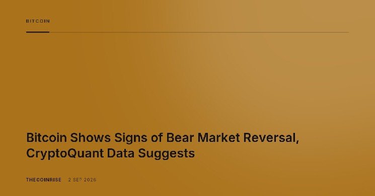 Bitcoin Shows Signs of Bear Market Reversal, CryptoQuant Data Suggests