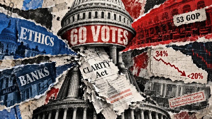 CLARITY Act chances sink below 20% as Senate’s path to 60 votes narrows